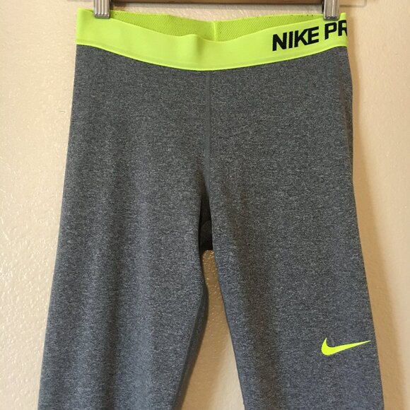 Nike Pro Warm Training Tights S Grey Black Leggings Dri Fit Logo Running Gym - Picture 4 of 5